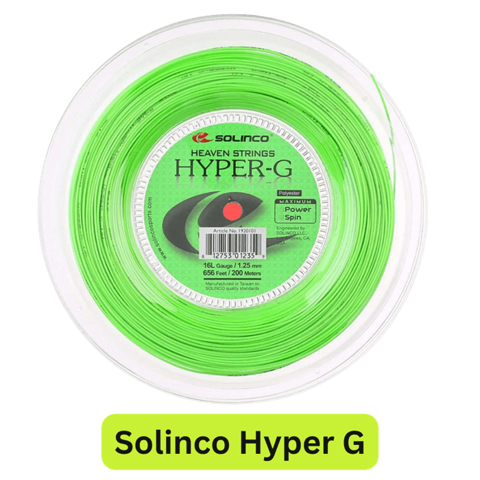 Solinco Hyper-G tennis string available at Bruno Restrings